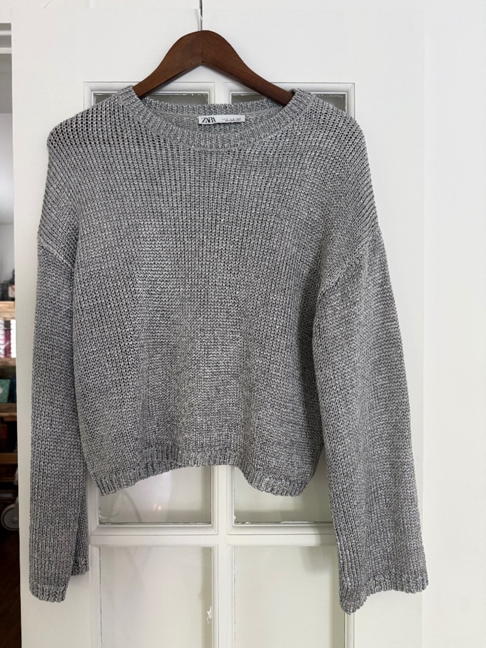 Silver knit Zara sweater top